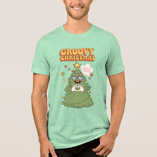 T-shirt En Tri-matière Arbre de Noël super - Vibes Holly Jolly (Recto)