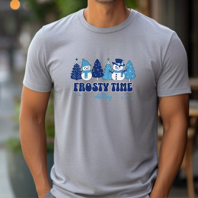 T-shirt En Tri-matière Arbres de Noël d'hiver et Snowmen Temps gelé (Créateur téléchargé)