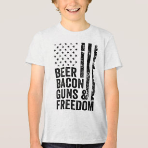 T-shirt En Tri-matière Armes à bières et ampoules; Liberté _ Drapeau Usa