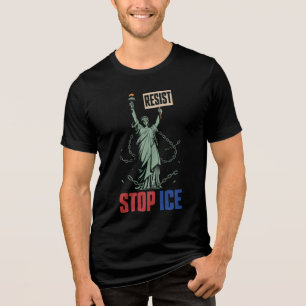 T-shirt En Tri-matière Arrêtez ICE Drôle Statue de la Liberté Résistez 