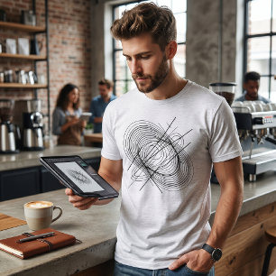 T-shirt En Tri-matière Art de ligne spirale abstrait moderne