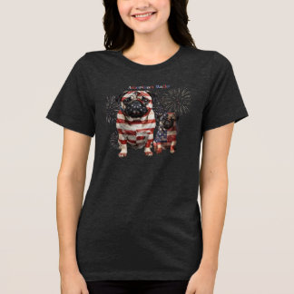 T-shirt En Tri-matière Art de pug patriotique