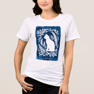 T-shirt En Tri-matière Art de silhouette de chat botanique pour perte d'a