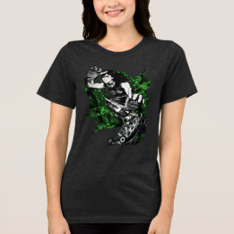 T-shirt En Tri-matière Art dynamique d'encre noire d'artiste martial Anim