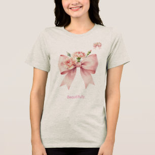 T-shirt En Tri-matière Art floral pastel féminin