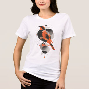 T-shirt En Tri-matière Art Graphique Oiseau Abstrait Géométrique - Modern