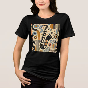 T-shirt En Tri-matière Art minimaliste du milieu du siècle du jazz Saxoph