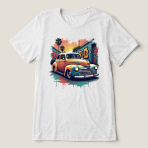 T-shirt En Tri-matière Art Rétro Coloré de Voiture Classique Lowrider des