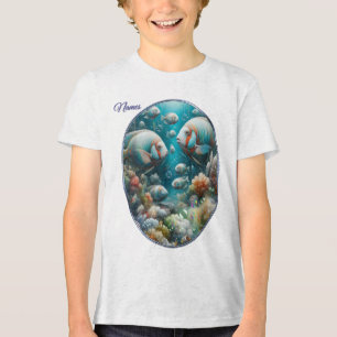 T-shirt En Tri-matière Art sous-marin du poisson et du corail dans les pe