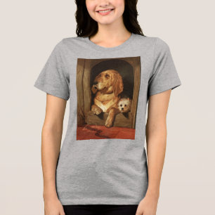 T-shirt En Tri-matière Art vintage de Bloodhound et Westie victorien