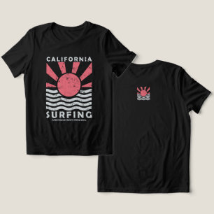 T-shirt En Tri-matière Art vintage du coucher de soleil surfer en Califor