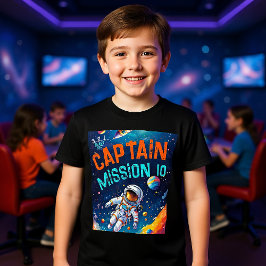 T-shirt En Tri-matière Astronaut Deep Space Planets Birthday Boy Captain