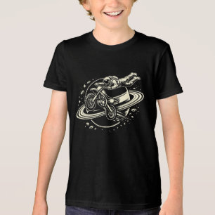 T-shirt En Tri-matière Astronaute Motocycliste de Saturne