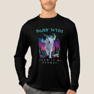 T-shirt En Tri-matière Aurora Wolfcore Restez Sauvage Citation Art