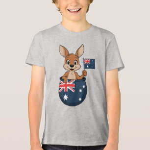 T-shirt En Tri-matière Aussie Spirit - Kangaroo avec drapeau australien