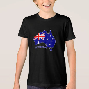 T-shirt En Tri-matière Australie Carte du drapeau Voyage