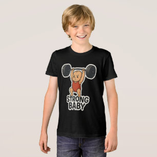 T-shirt En Tri-matière Autocollant Bébé Fort Soulève des Poids