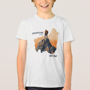 T-shirt En Tri-matière Aventure Randonnée, Adventure Await, Let’s Go !