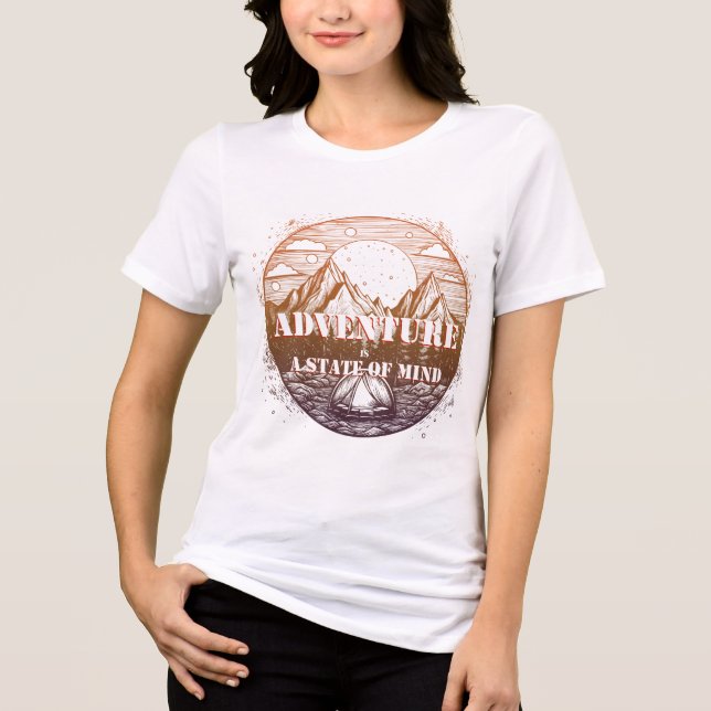T-shirt En Tri-matière Aventure Randonnée, Aventure est un état d'esprit (Recto)