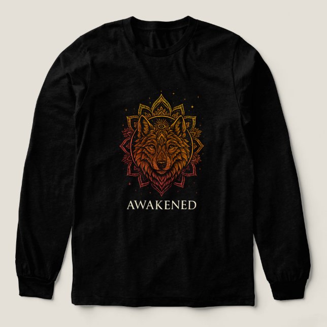 T-shirt En Tri-matière Awakened Wolf Mandala Spiritual Design (Motif devant)