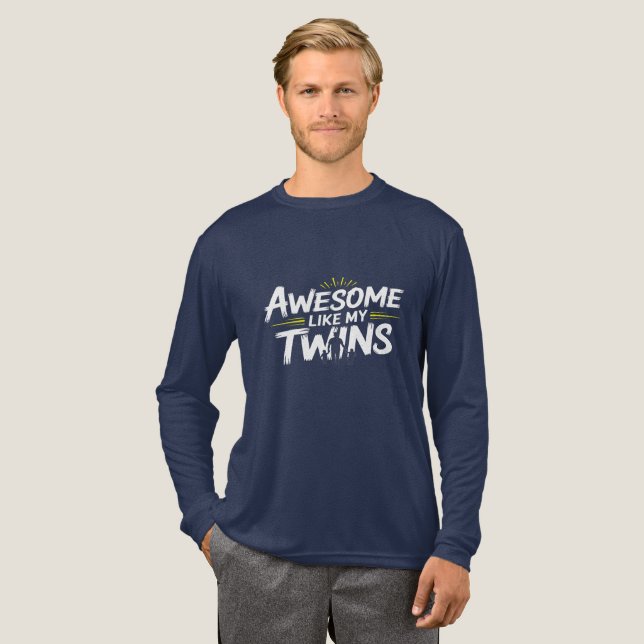T-shirt En Tri-matière Awesome Like My Twins - Papa des jumeaux (Recto complet)