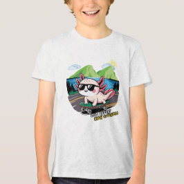 T-shirt En Tri-matière Axolotl chevauchant un skateboard