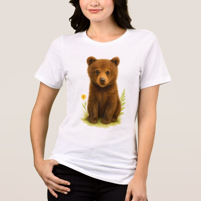 T-shirt En Tri-matière Baby Bear Cub en Fleur sauvage (Recto)