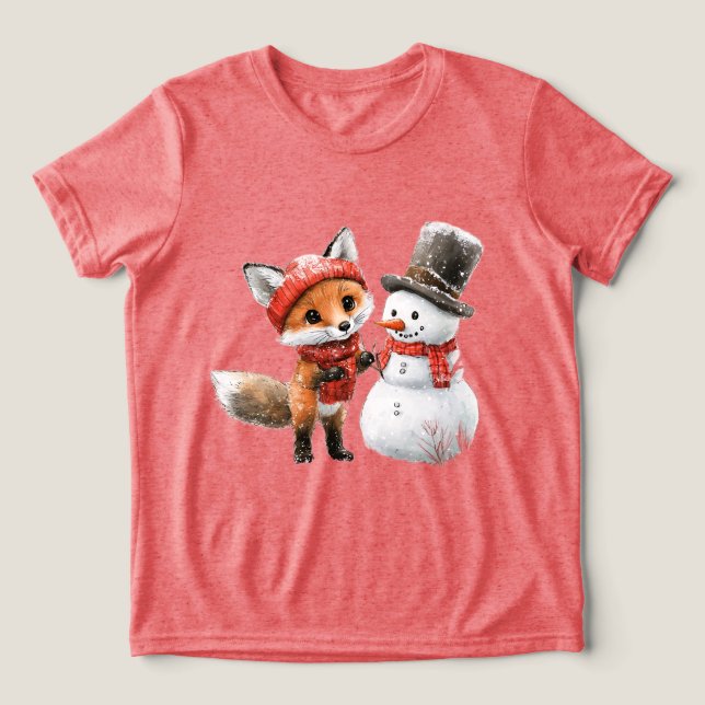 T-shirt En Tri-matière Baby Fox et Snowman (Design Recto)