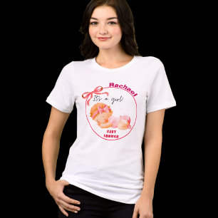 T-shirt En Tri-matière Baby-Shower rose, Baby-Shower fille