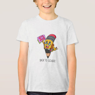 T-shirt En Tri-matière Back to School Cartoon Pencil Character Design