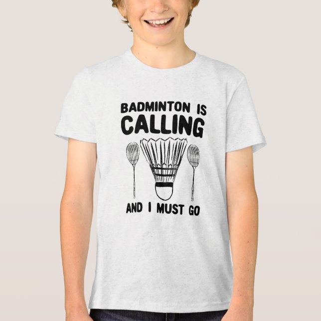 T-shirt En Tri-matière Badminton - Le badminton vous appelle (Recto)