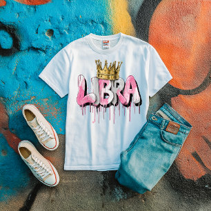 T-shirt En Tri-matière Balance Libra Zodiac Graffiti Airbrush avec Couron