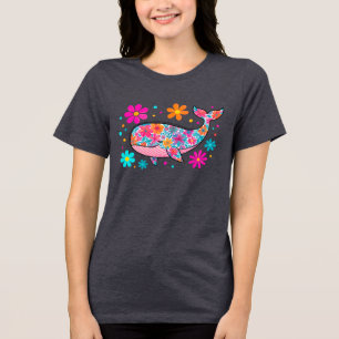 T-shirt En Tri-matière Baleine d'été de Preppy Floral