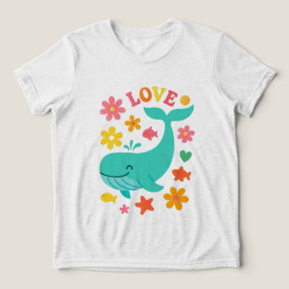 T-shirt En Tri-matière Baleine souriante et amis océaniques - Jolie AMOUR