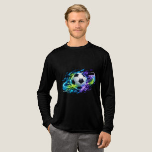 T-shirt En Tri-matière Balle de football abstrait néon brillant