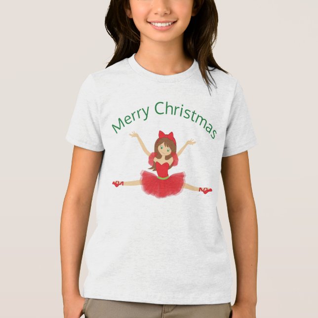 T-shirt En Tri-matière Ballerina Joyeux Noël | Ballet (Recto)
