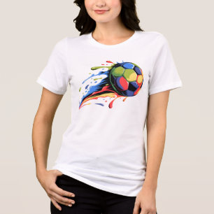 T-shirt En Tri-matière Ballon de football dynamique éclaboussure de peint