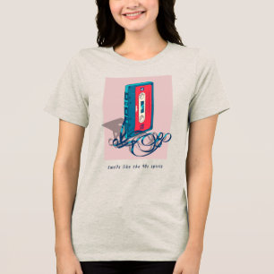 T-shirt En Tri-matière Bande de cassette vintage des années 90