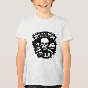 T-shirt En Tri-matière Barbecue Naturel Né Griller Funny Grill Master G