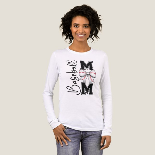 T-shirt En Tri-matière Baseball Mom With Coquette Bow (Recto complet)