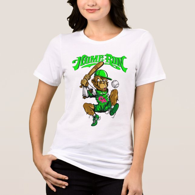 T-shirt En Tri-matière Baseball Singe Coup de Circuit (Recto)