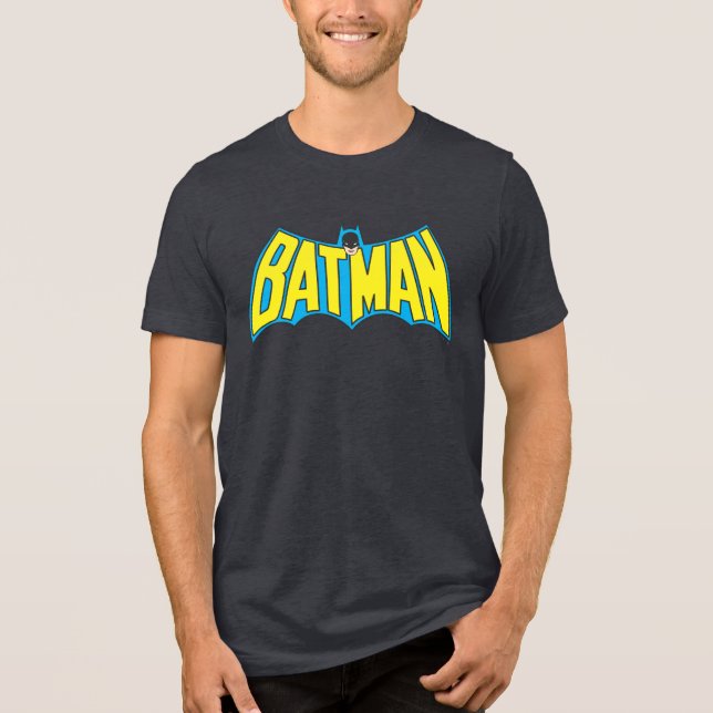 T-shirt En Tri-matière Batman | Logo Vintage bleu jaune (Recto)