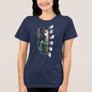 T-shirt En Tri-matière Be Nice Anime Fille Portrait Partagé Émeraude Vert