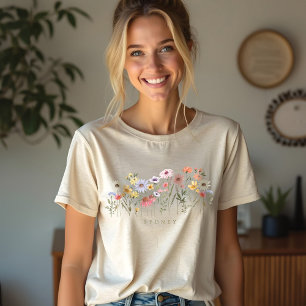 T-shirt En Tri-matière Beau jardin botanique Fleur sauvage aquarelle