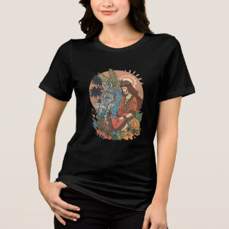 T-shirt En Tri-matière Beautiful Girl with Horse T-Shirt| western cowgirl