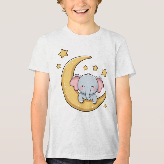 T-shirt En Tri-matière Bébé éléphant dormant (Recto)