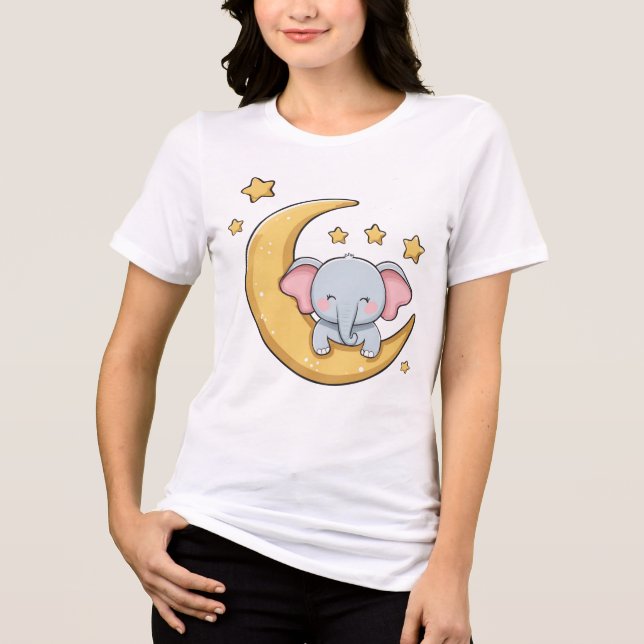 T-shirt En Tri-matière Bébé éléphant dormant (Recto)