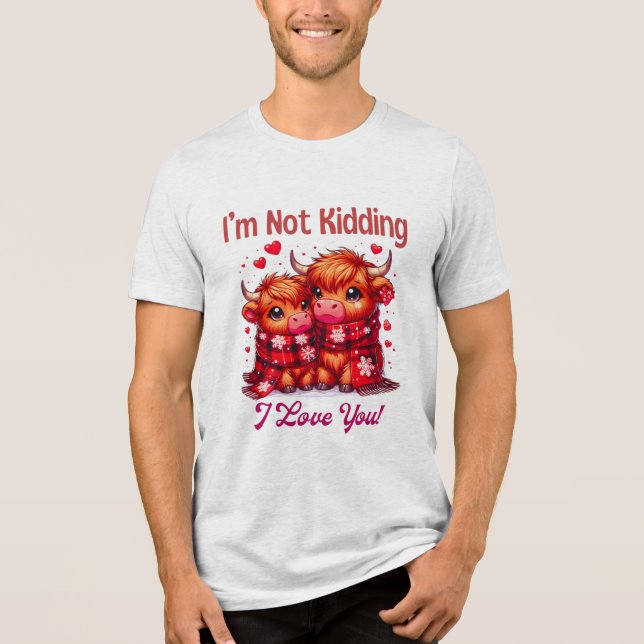 T-shirt En Tri-matière Belle caricature valentines vaches des hautes terr (Recto)