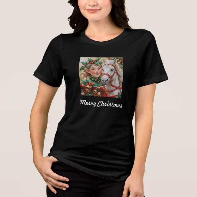 T-shirt En Tri-matière Bells Holly and Horse Christmas Elf (Recto)