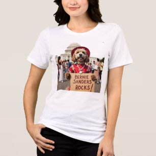 T-shirt En Tri-matière Bernie Sanders Rocks chien en robe Chemise Tri-Ble